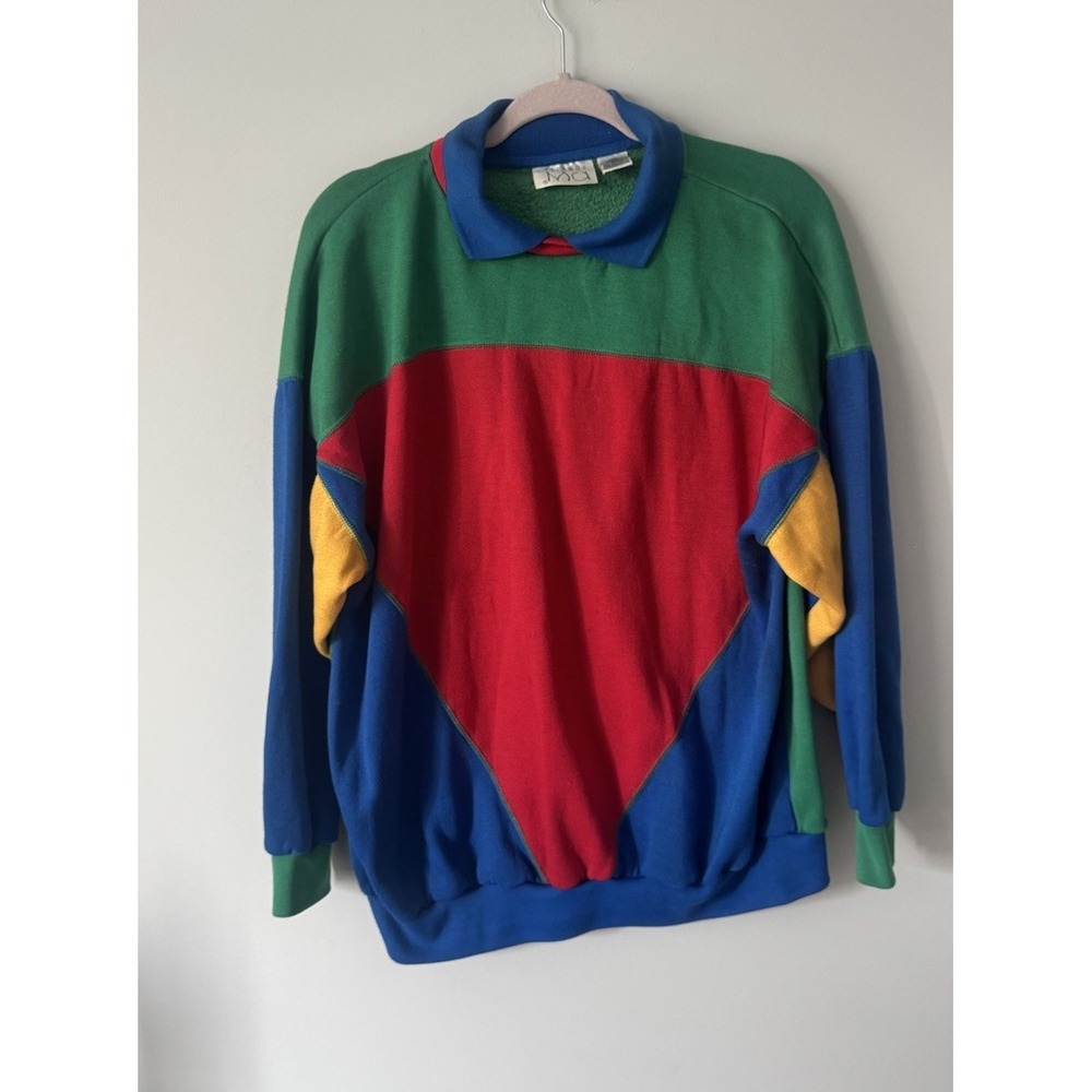 VTG 90s Gitano Ma Men's Sweatshirt‎ Size Large Primary Colors Skater Grunge